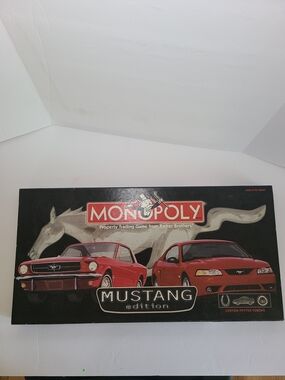 Monopoly Mustang Edition Board Game - Black & Red Box